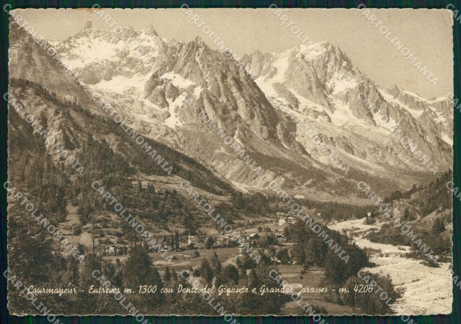Aosta Courmayeur Entrèves Dente del Gigant Jorasses FG cartolina KB1702 – fronte