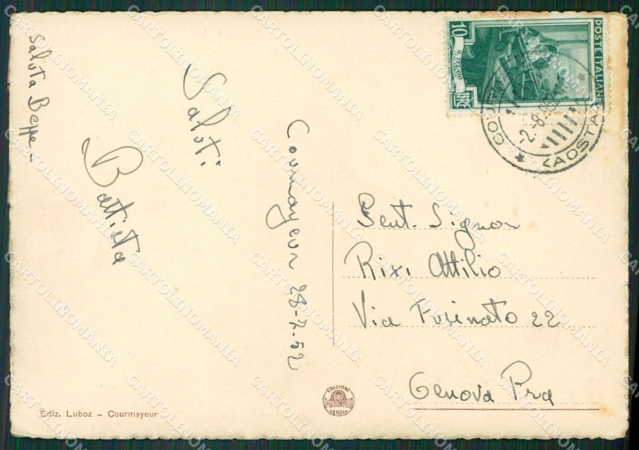 Aosta Courmayeur Entrèves Dente del Gigant Jorasses FG cartolina KB1702 – retro