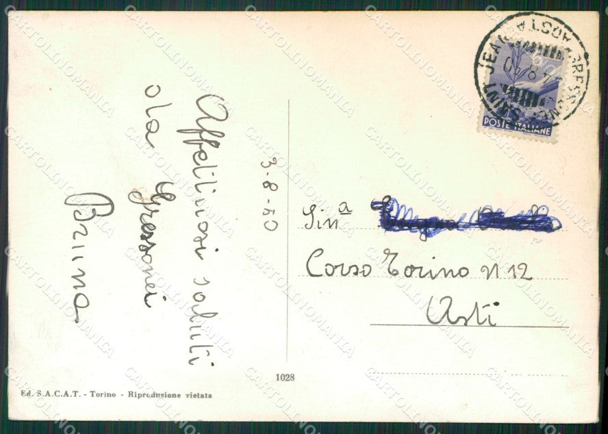 Aosta Gressoney Saint Jean Ghiacciai Monte Rosa ABRASA Foto FG cartolina KB1703 – retro