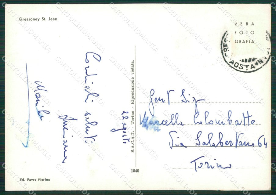 Aosta Gresssoney Dresal Sendren Foto FG cartolina KB1706 – retro