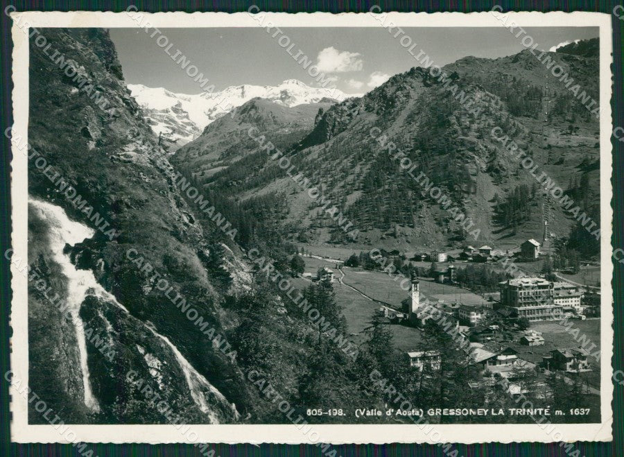 Aosta Gressoney la Trinitè PIEGHINA Foto FG cartolina KB1707 – fronte
