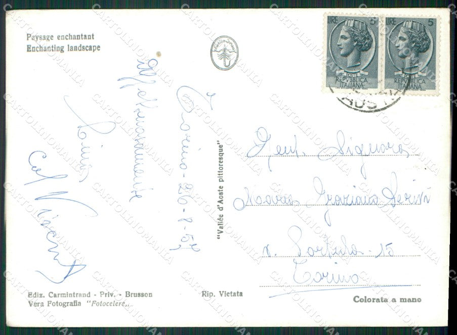 Aosta Brusson Foto FG cartolina KB1712 – retro
