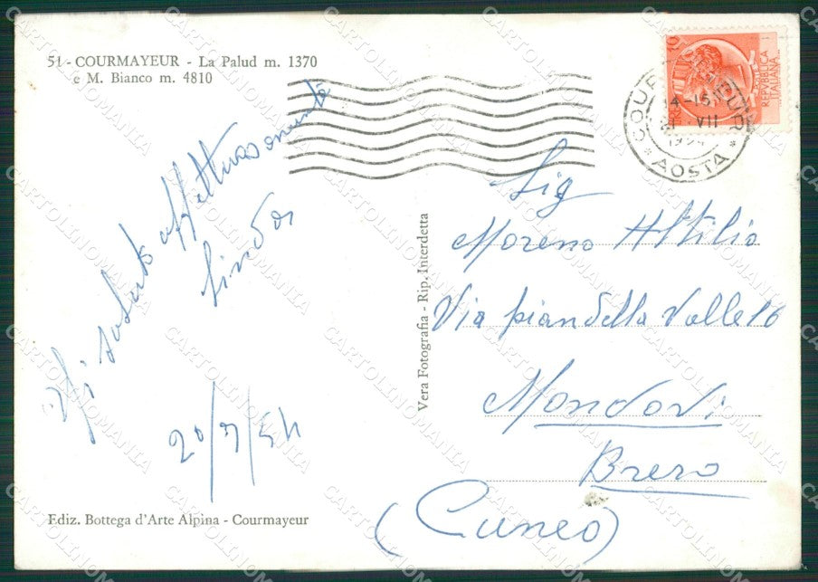 Aosta Courmayeur La Palud Foto FG cartolina KB1717 – retro