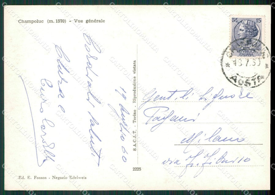 Aosta Ayas Champoluc Foto FG cartolina KB1722 – retro