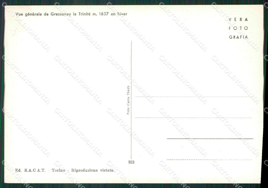 Aosta Gressoney la Trinitè Foto FG cartolina KB1735 – retro