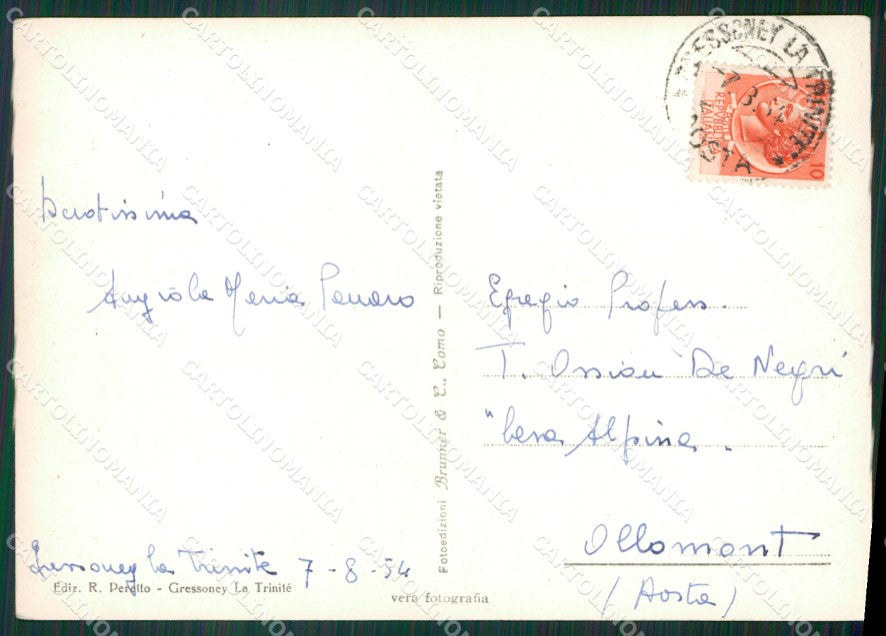 Aosta Gressoney la Trinitè Foto FG cartolina KB1739 – retro