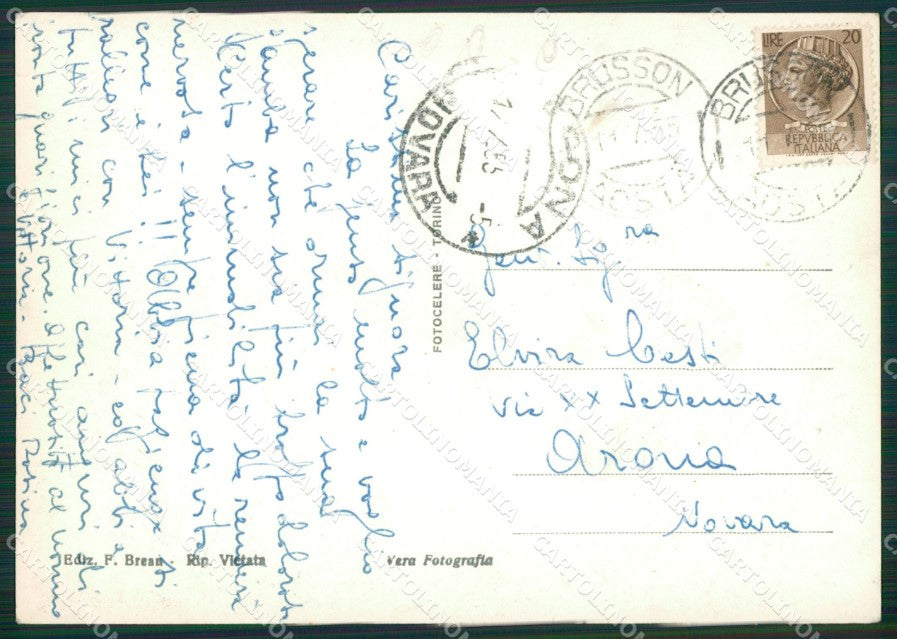 Aosta Saint Vincent Colle di Joux Foto FG cartolina KB1746 – retro