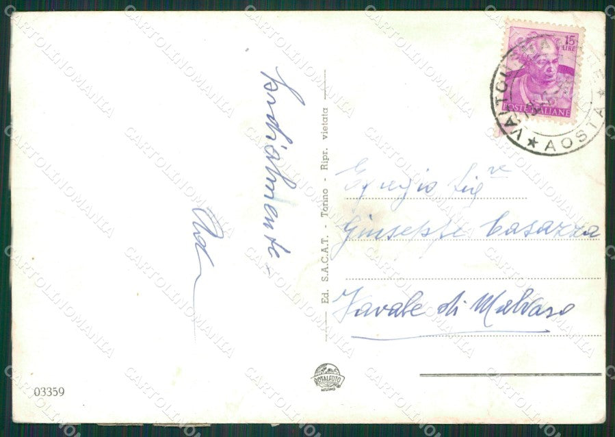 Aosta Valtournanche PIEGHE Foto FG cartolina KB1749 – retro