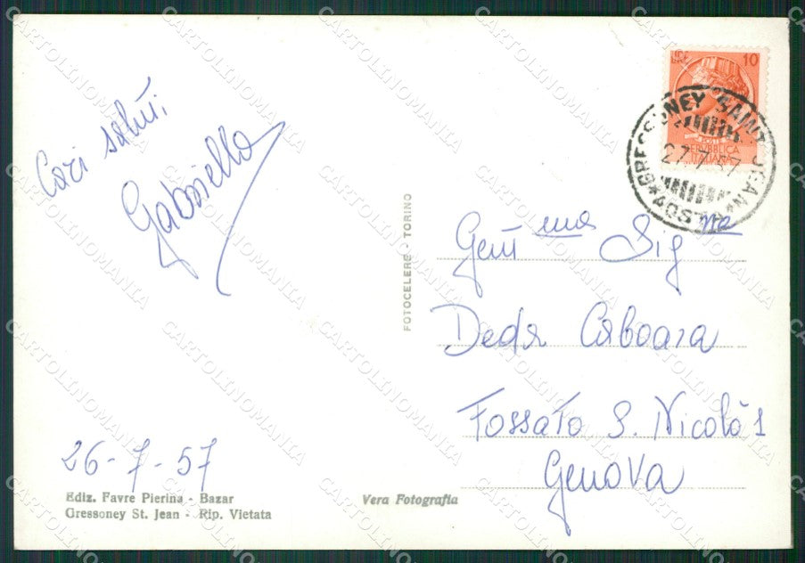 Aosta Gressoney Saint Jean Foto FG cartolina KB1751 – retro