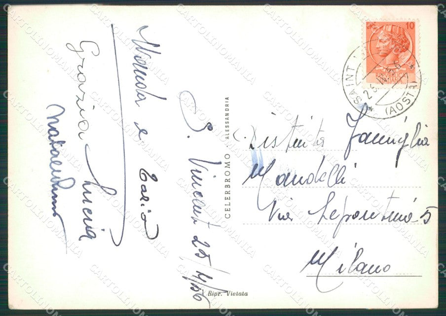 Aosta Saint Vincent Foto FG cartolina KB1760 – retro