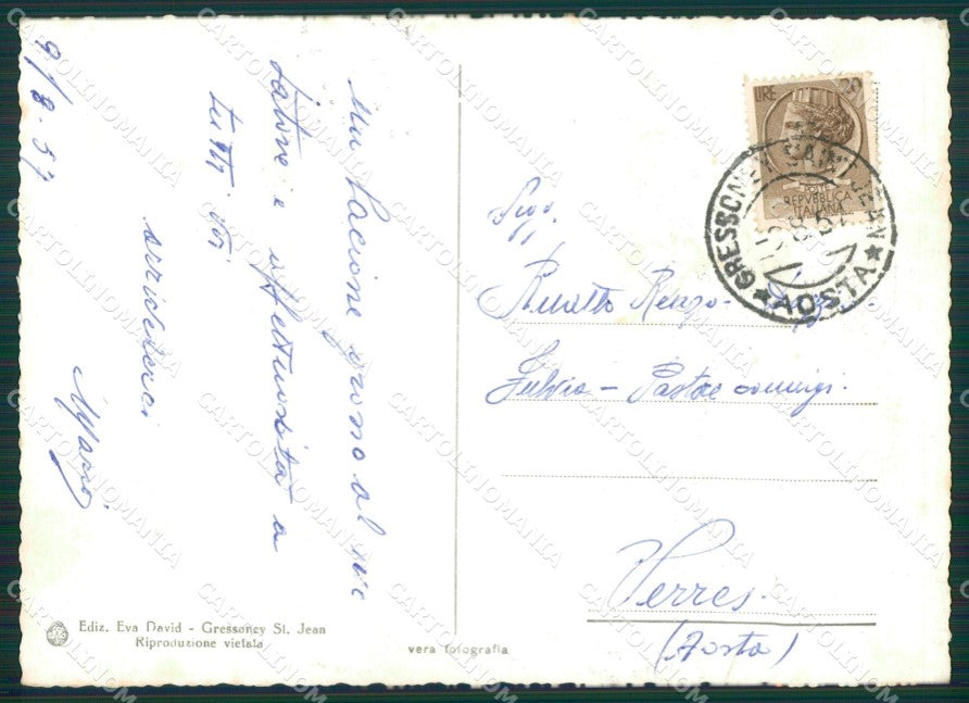 Aosta Gressoney Saint Jean Foto FG cartolina KB1771 – retro
