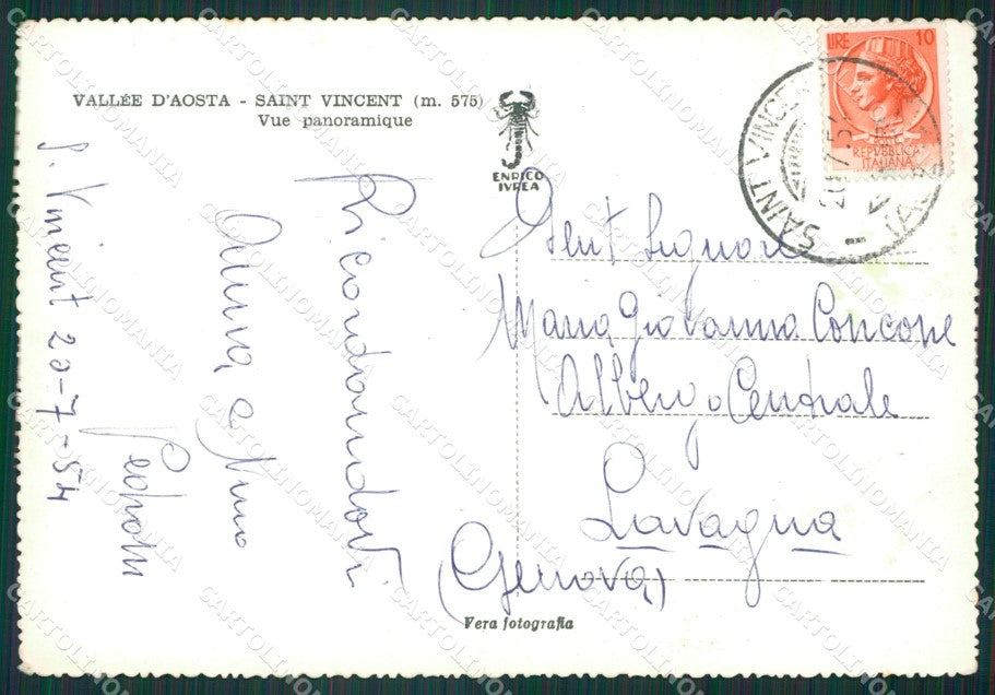 Aosta Saint Vincent Foto FG cartolina KB1774 – retro