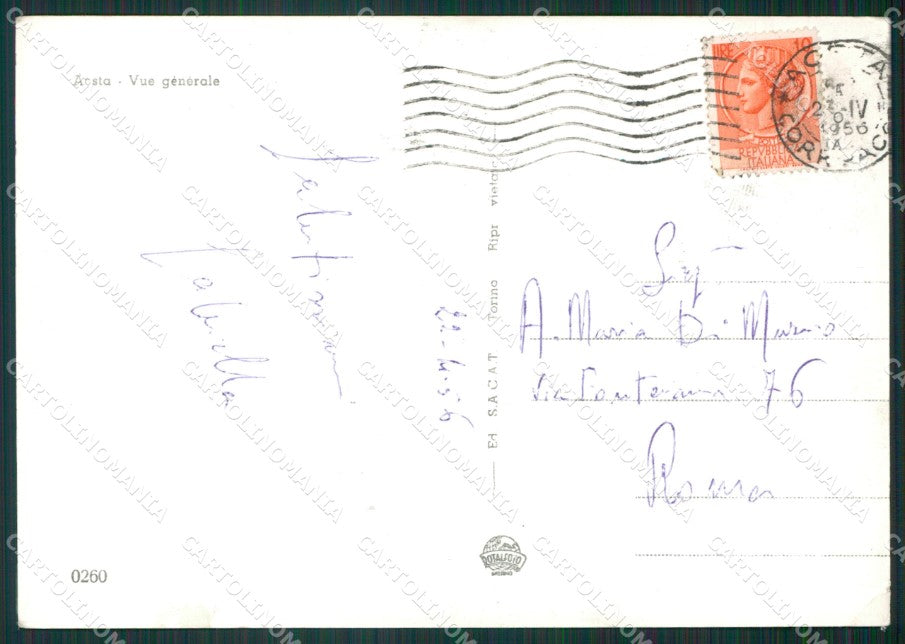 Aosta Città PIEGHINA Foto FG cartolina KB1788 – retro