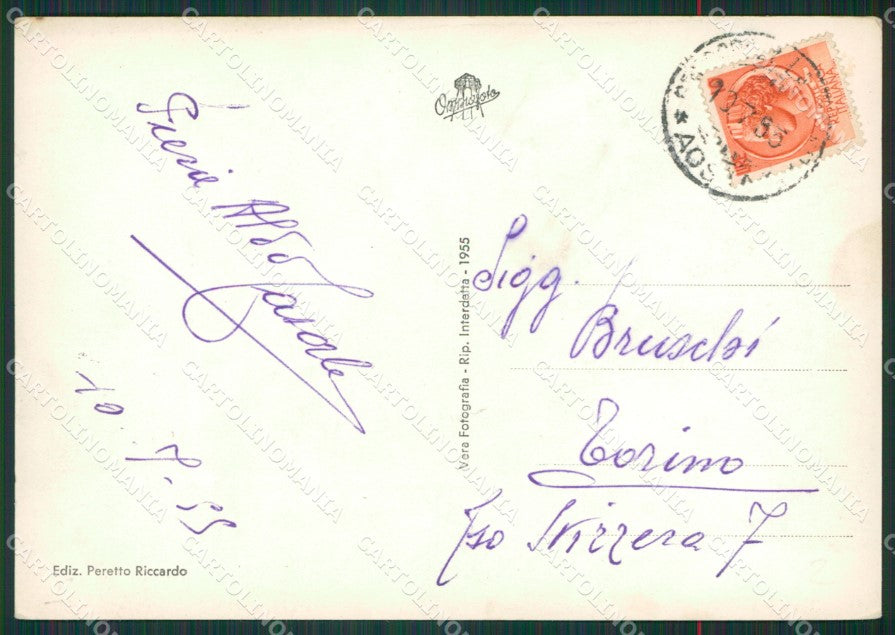 Aosta Gressoney la Trinitè PIEGA Foto FG cartolina KB1803 – retro