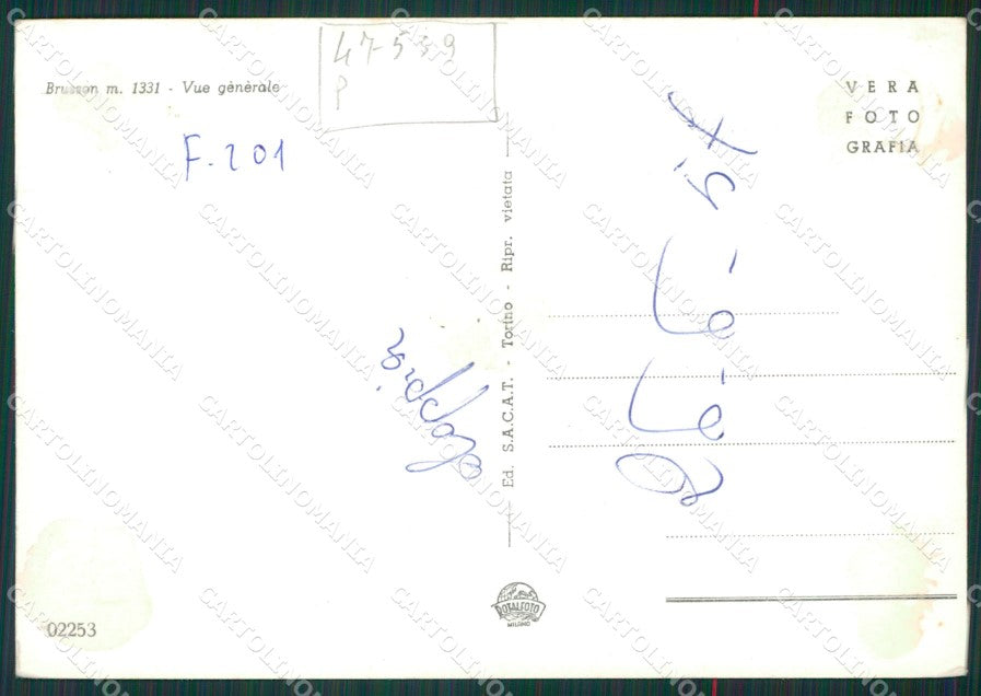 Aosta Brusson COLLA Foto FG cartolina KB1804 – retro