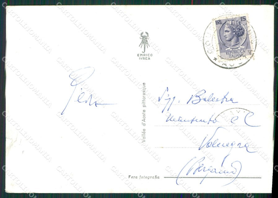 Aosta Courmayeur Monte Bianco PIEGHE STRAPPINO Foto FG cartolina KB1811 – retro