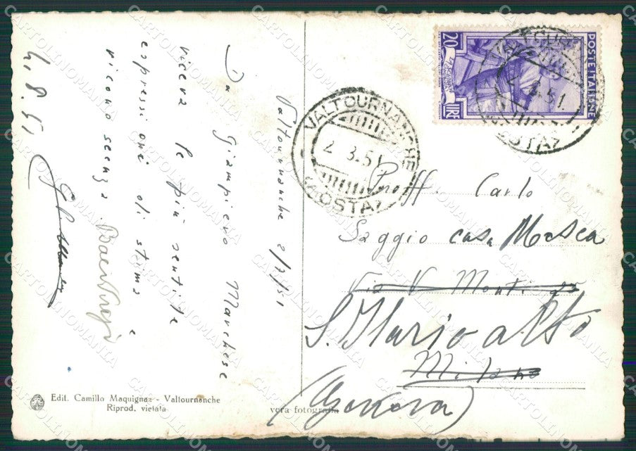 Aosta Valtournanche Cretaz PIEGHE Foto FG cartolina KB1813 – retro