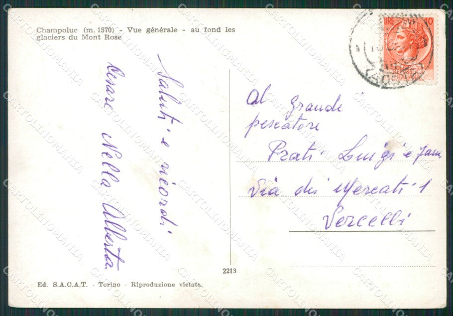 Aosta Ayas Champoluc Ghiacciai del Rosa Foto FG cartolina KB1825 – retro
