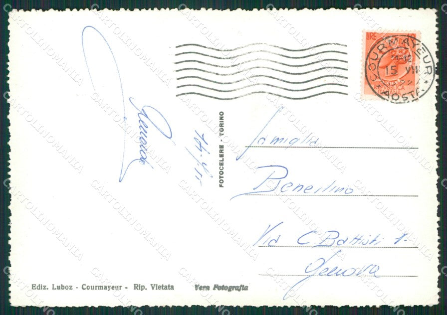Aosta Courmayeur Planpincieux Monte Bianco Pascolo Foto FG cartolina KB1831 – retro