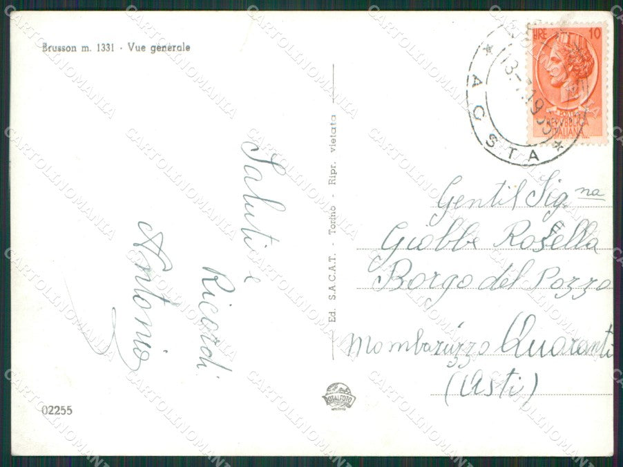 Aosta Brusson STRAPPINO Foto FG cartolina KB1835 – retro