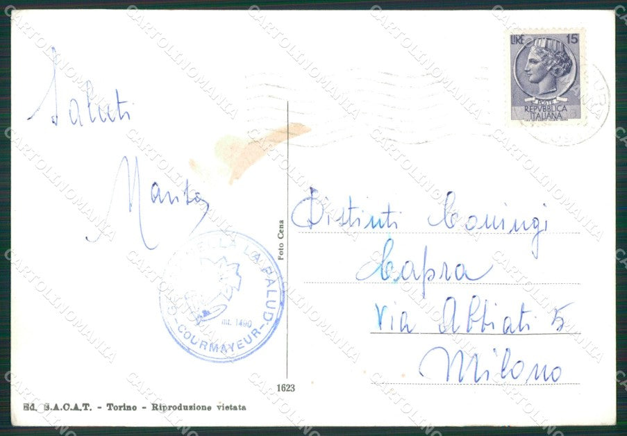 Aosta Courmayeur Planpincieux Grandes Jorasses Foto FG cartolina KB1838 – retro