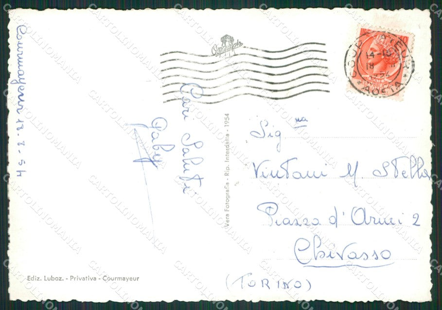 Aosta Courmayeur Dente del Gigante PIEGHINA Foto FG cartolina KB1839 – retro