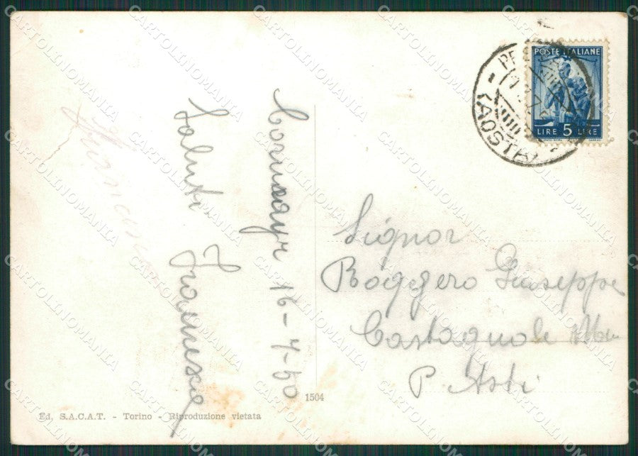 Aosta Courmayeur Grandes Jorasses PIEGHINE Foto FG cartolina KB1841 – retro