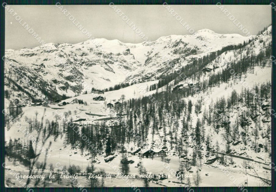 Aosta Gressoney la Trinitè Orsia Nevicata Foto FG cartolina KB1842 – fronte