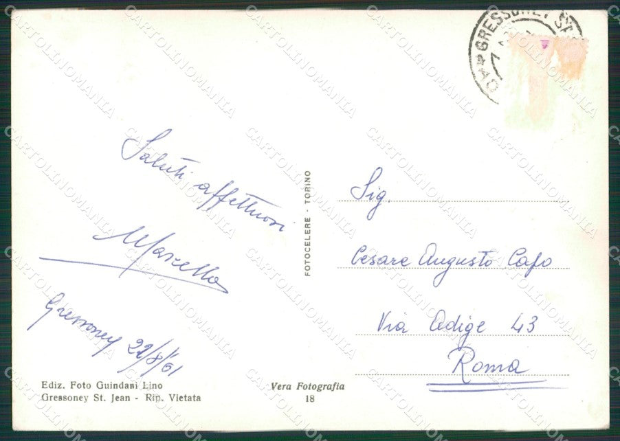 Aosta Gressoney Foto FG cartolina KB1844 – retro