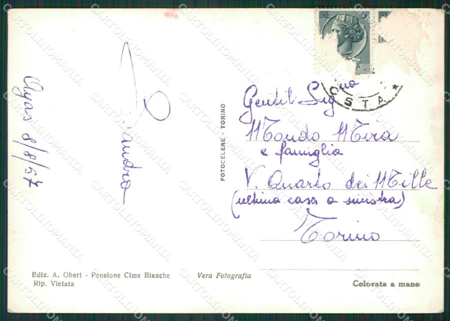Aosta Ayas Periax Monte Rosa PIEGA Foto FG cartolina KB1860 – retro