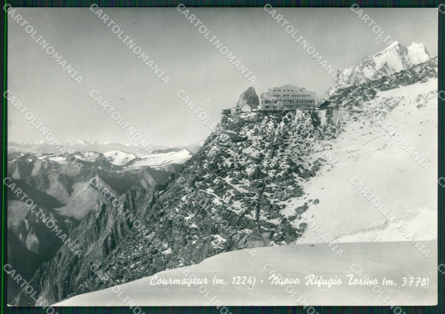 Aosta Courmayeur Rifugio Torino Nevicata Foto FG cartolina KB1862 – fronte