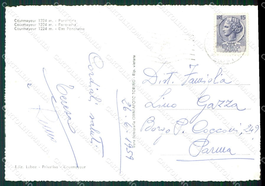 Aosta Courmayeur Foto FG cartolina KB1871 – retro
