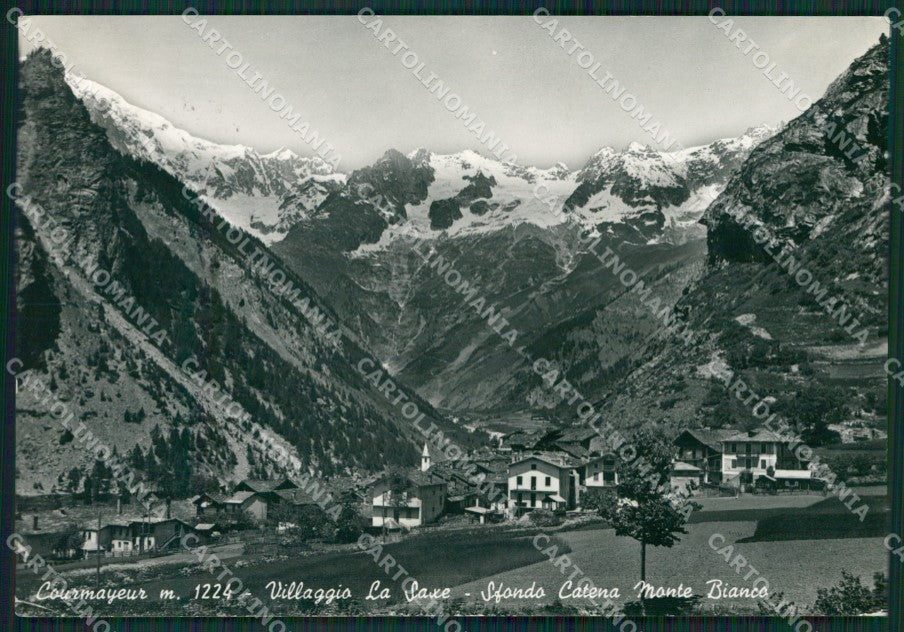 Aosta Courmayeur La Saxe Catena Monte Bianco Foto FG cartolina KB1872 – fronte