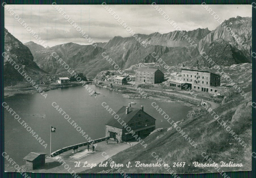 Aosta Gran San Bernardo lago TRACCE UMIDO Foto FG cartolina KB1885 – fronte