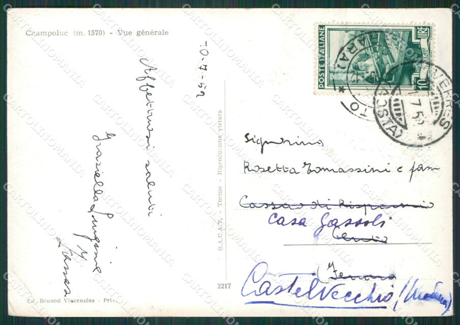 Aosta Ayas Champoluc PIEGA Foto FG cartolina KB1894 – retro