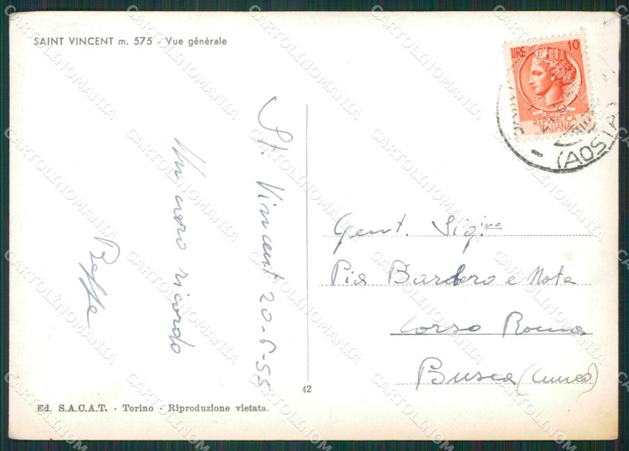 Aosta Saint Vincent Foto FG cartolina KB1895 – retro