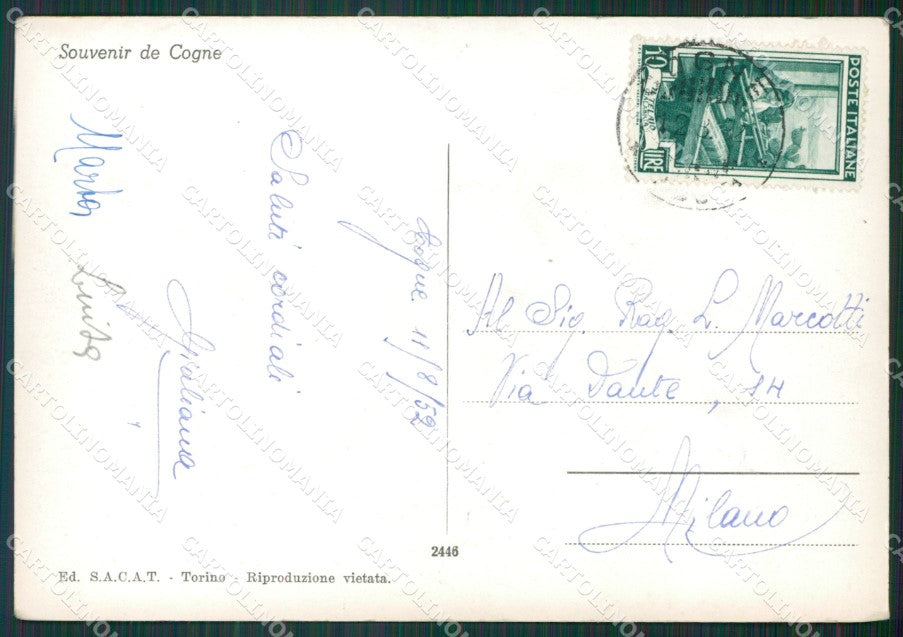 Aosta Cogne Saluti da Stella Alpina Foto FG cartolina KB1900 – retro