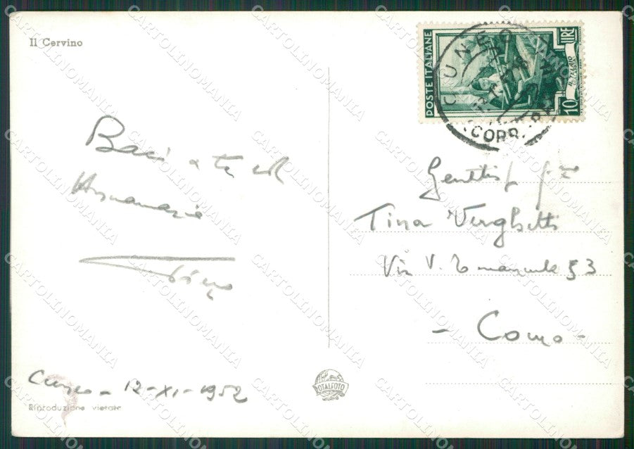 Aosta Valtournenche Cervino Foto FG cartolina KB1902 – retro