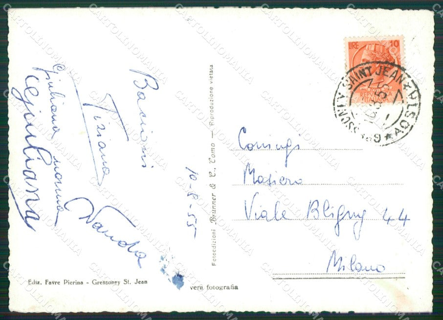 Aosta Gressoney Saint Jean Foto FG cartolina KB1905 – retro