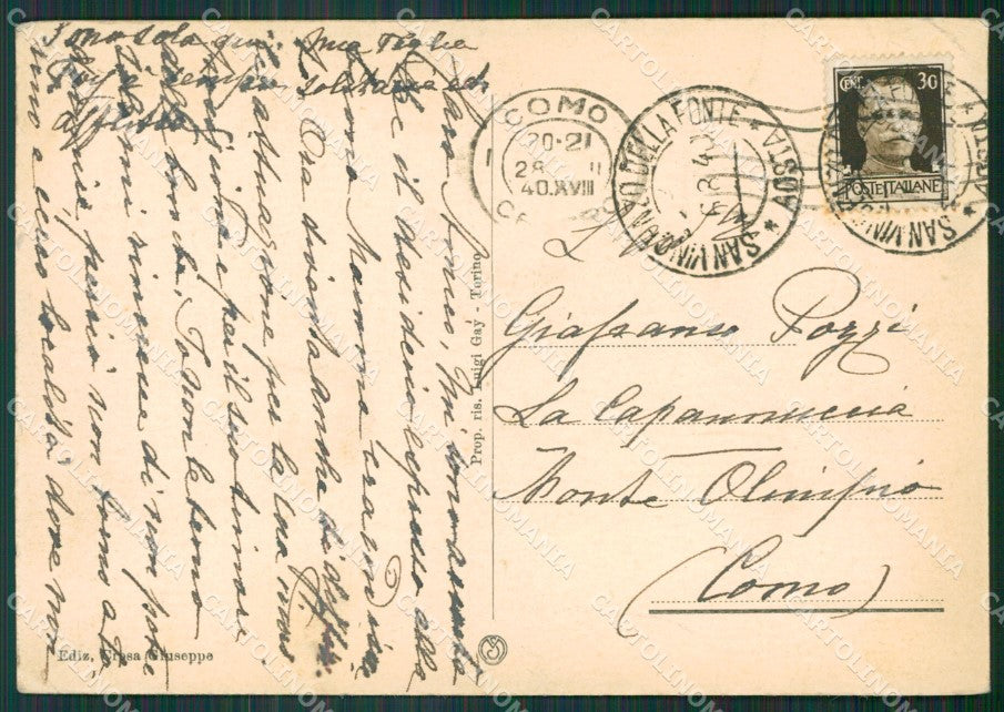 Aosta Saint Vincent PIEGHINA FG cartolina KB1909 – retro