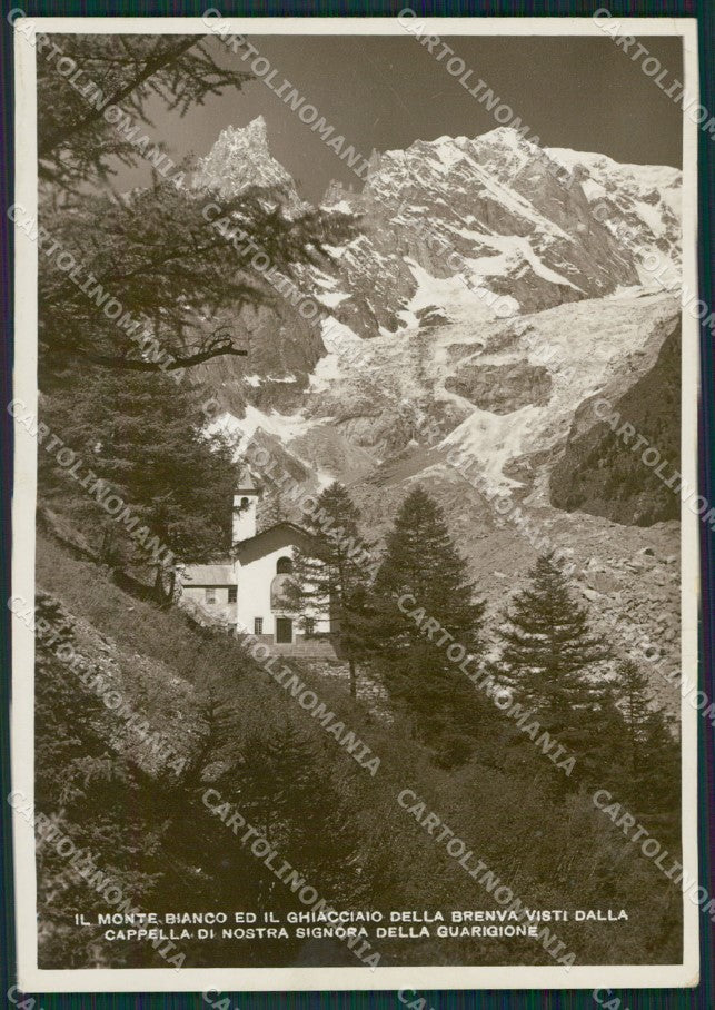 Aosta Courmayeur Ghiacciaio Brenva Monte Bianco PIEGA Foto FG cartolina KB1910 – fronte