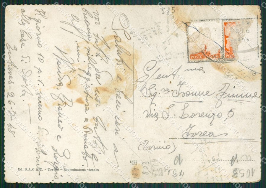 Aosta Courmayeur Entrèves PIEGHE MACCHIE Foto FG cartolina KB1915 – retro