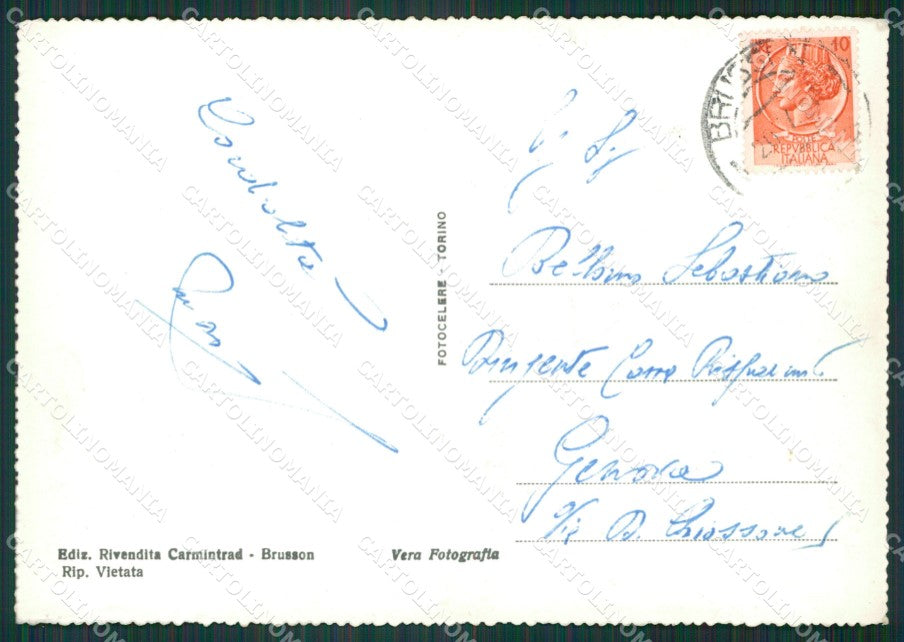 Aosta Brusson Lago Foto FG cartolina KB1916 – retro