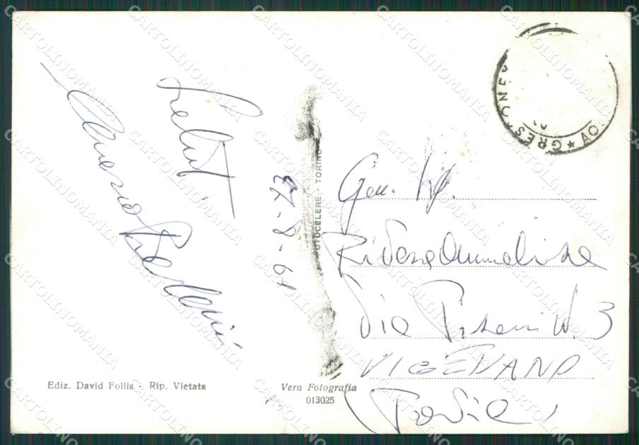 Aosta Gressoney la Trinitè Ghiacciai Monte Rosa Foto FG cartolina KB1922 – retro