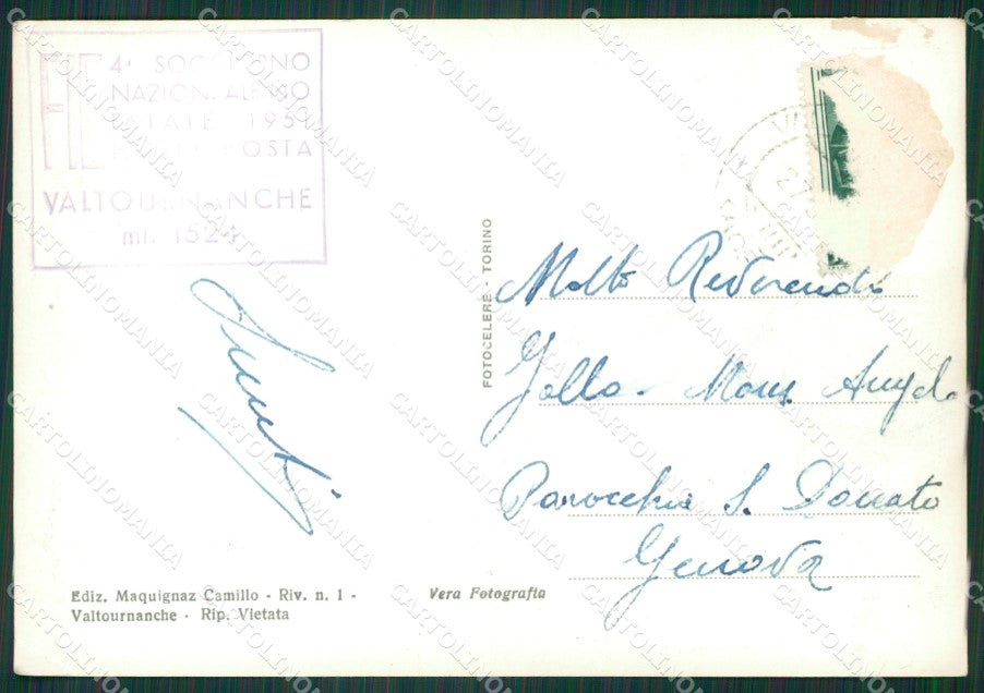 Aosta Valtournenche Cervino Foto FG cartolina KB1923 – retro