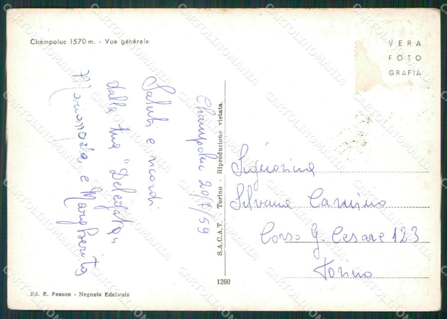 Aosta Ayas Champoluc Foto FG cartolina KB1927 – retro