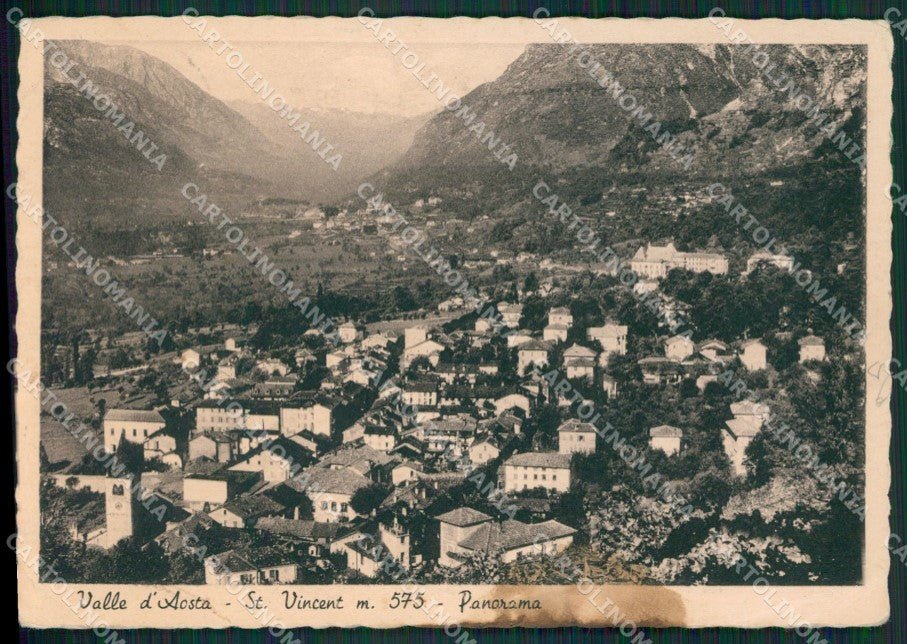 Aosta Saint Vincent MACCHIA PIEGHINA FG cartolina KB1928 – fronte
