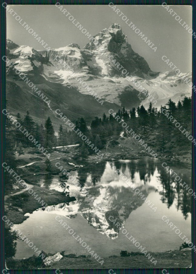 Aosta Valtournenche Cervina Breuil Lago Bleu Cervino Foto FG cartolina KB1930 – fronte