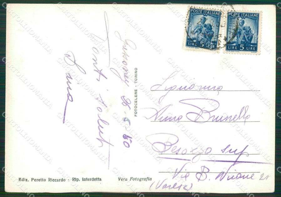 Aosta Gressoney la Trinitè ABRASA Foto FG cartolina KB1941 – retro
