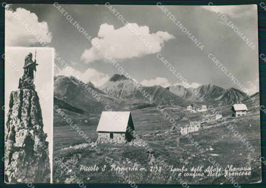 Aosta Piccolo San Bernardo Confine PIEGHE Foto FG cartolina KB1954 – fronte